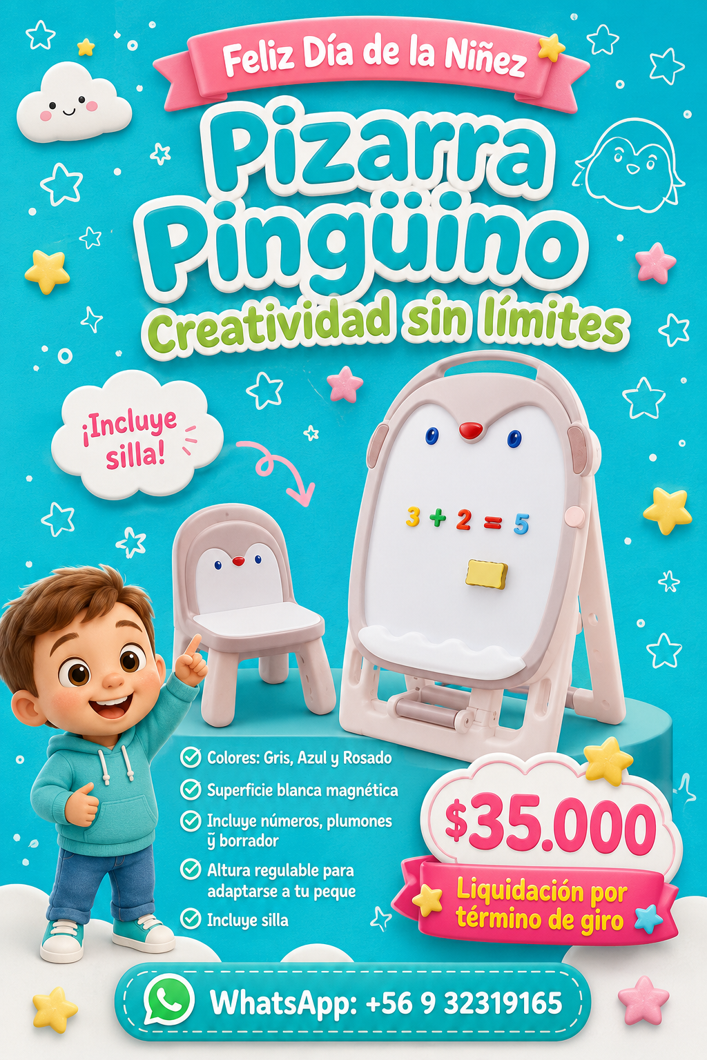 Pizarra Pingüino